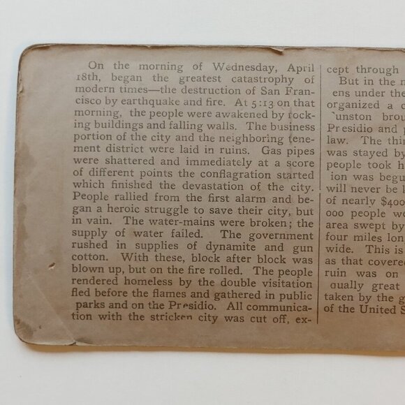 ANTIQUE Stereograph Card San Francisco after the Earthquake Old Jewish Synagogue - Picture 6 of 8